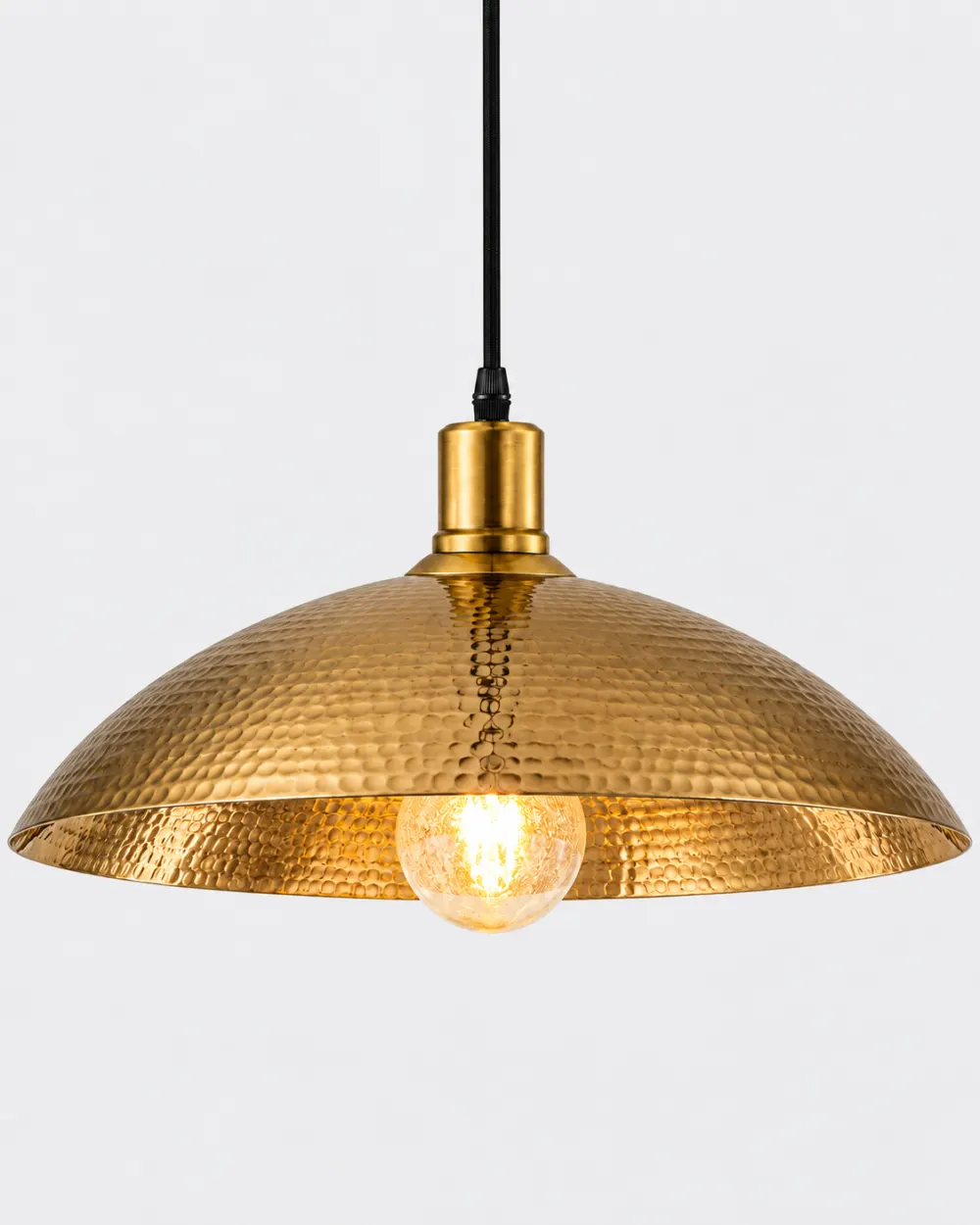 Hammered brass pendant
